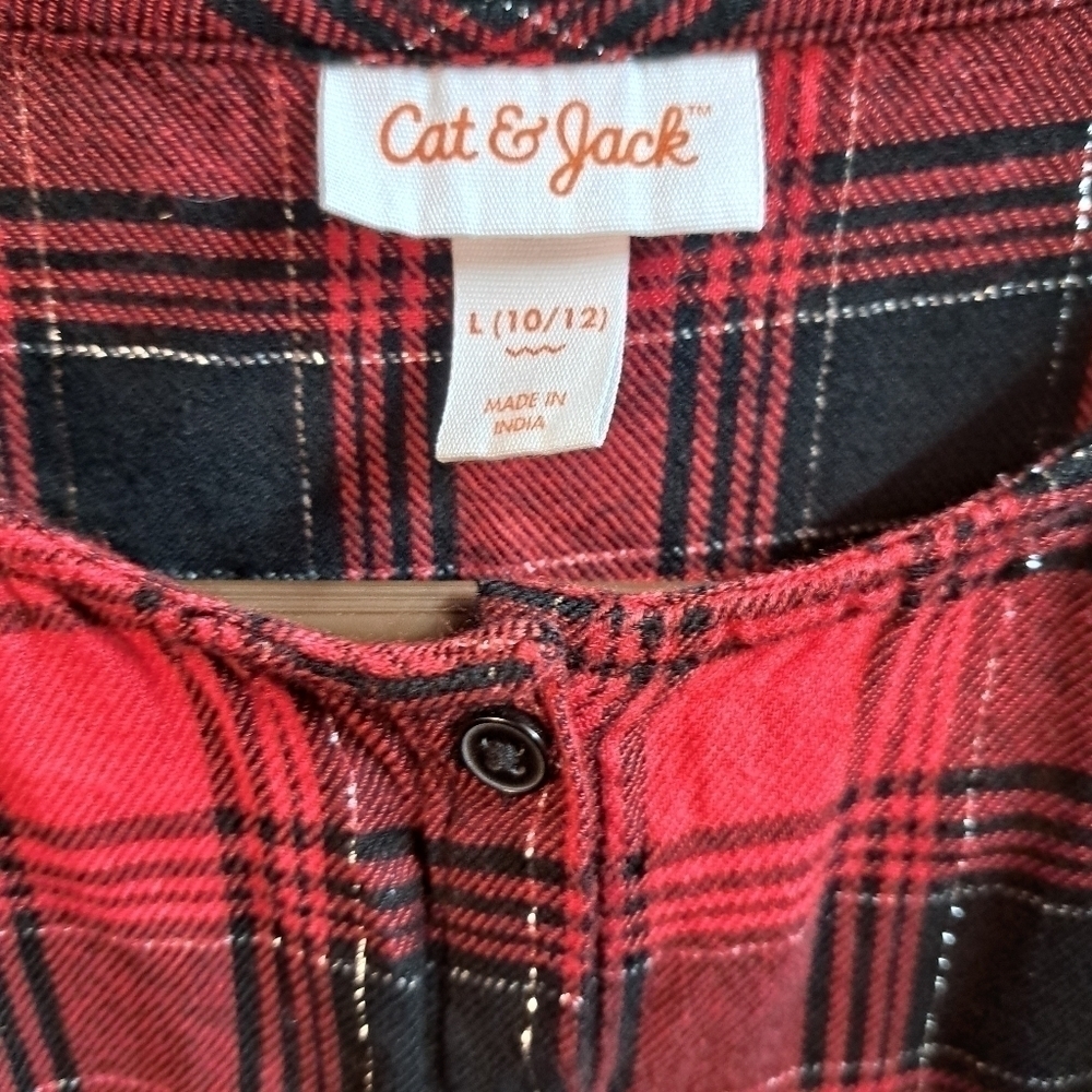 Girls Cat and Jack Plaid dress size large - Picture 3 of 3